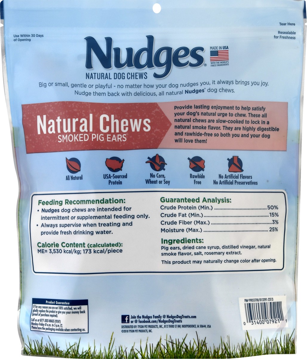 slide 9 of 9, Nudges Natural Real Pork Chews Rawhide Free Dog Treats, 7 oz