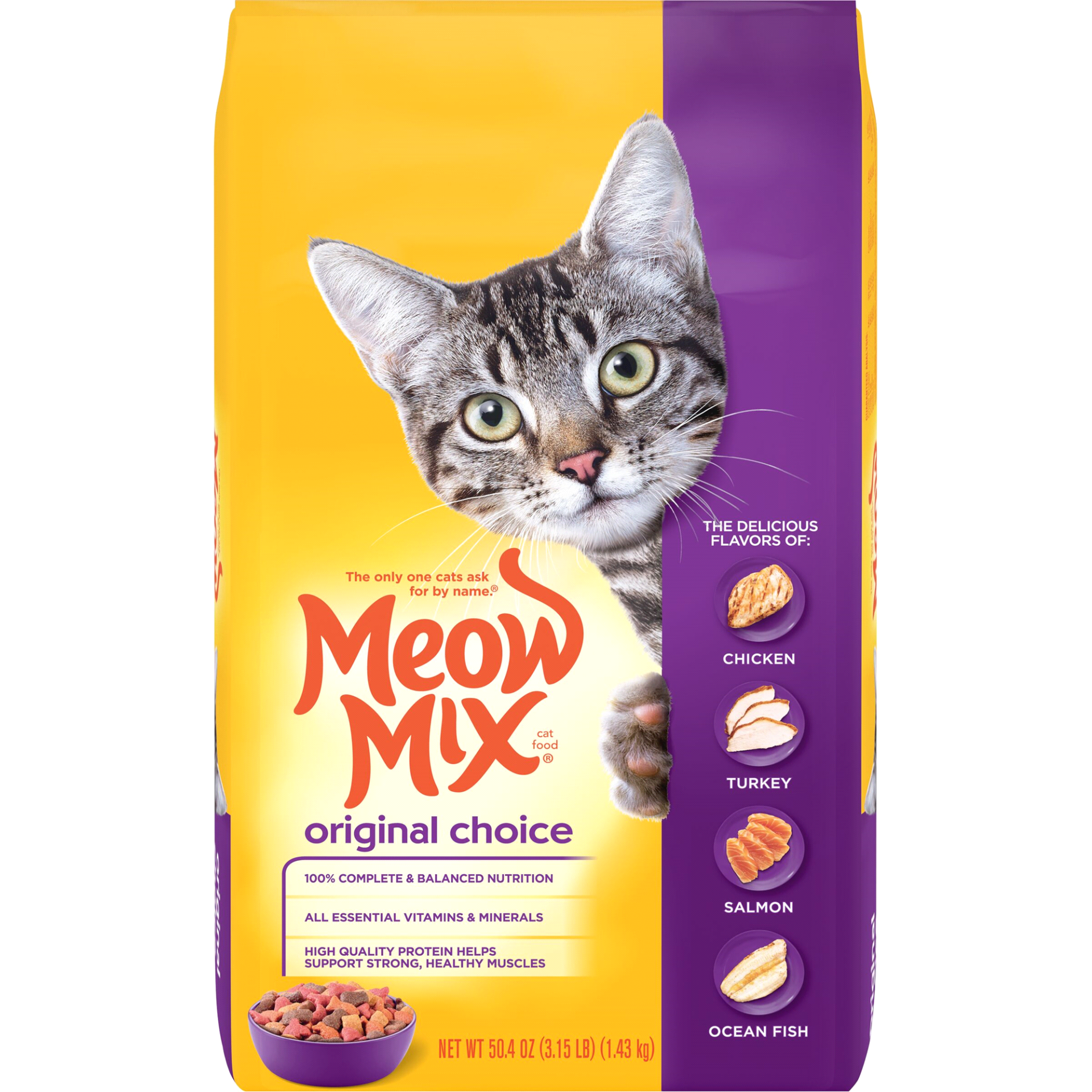 slide 1 of 1, Meow Mix Original Choice Dry Cat Food, 3 lb