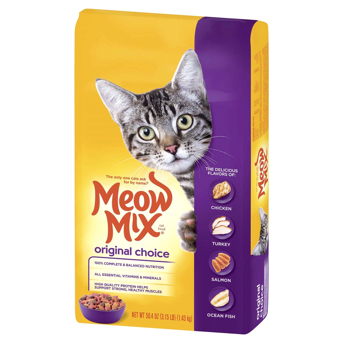 slide 1 of 2, Meow Mix Original Choice Dry Cat Food, 3 lb