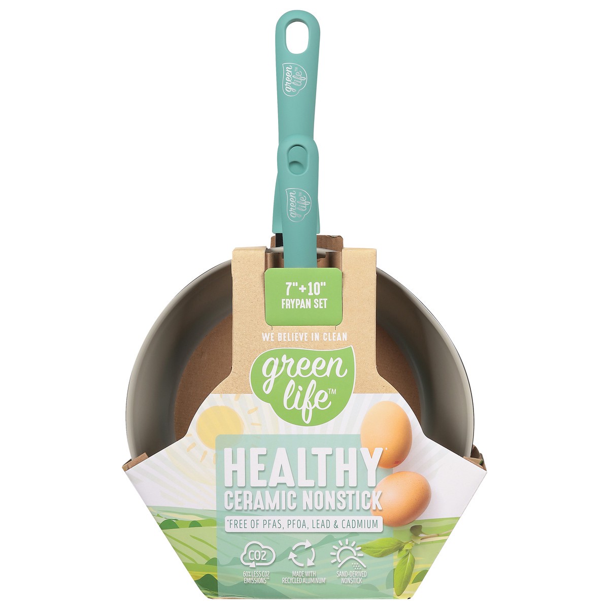slide 4 of 4, GreenLife 7+10 Inch Healthy Ceramic Nonstick Frypan Set 2 Pieces, 1 ct