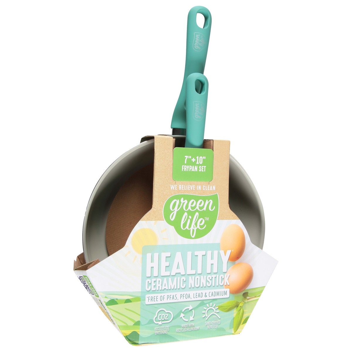 slide 3 of 4, GreenLife 7+10 Inch Healthy Ceramic Nonstick Frypan Set 2 Pieces, 1 ct