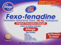 slide 1 of 1, Kroger Fexofenadine Non Drowsy Allergy Relief Tablets, 15 ct