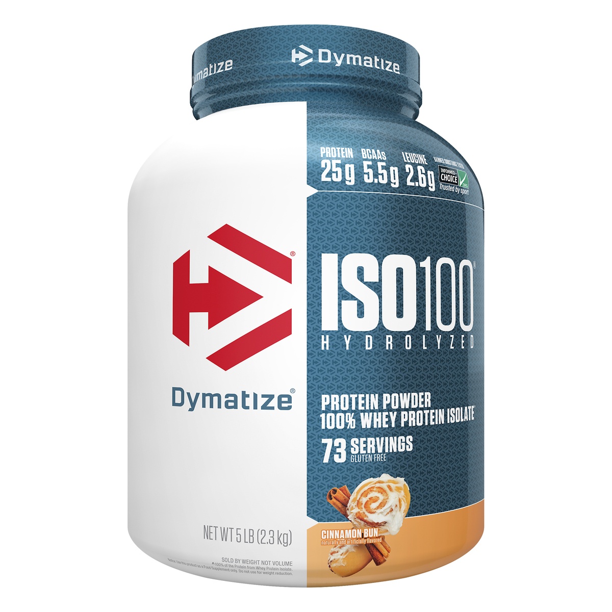 slide 1 of 1, Dymatize ISO 100 Whey Protein Isolate - Cinnamon Bun, 5 lb