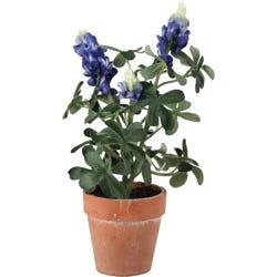 Haven & Key Faux Bluebonnet Plant in Brown Pot