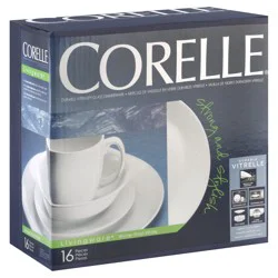 Corelle Livingware Winter Frost Vitrelle Dinnerware Set White