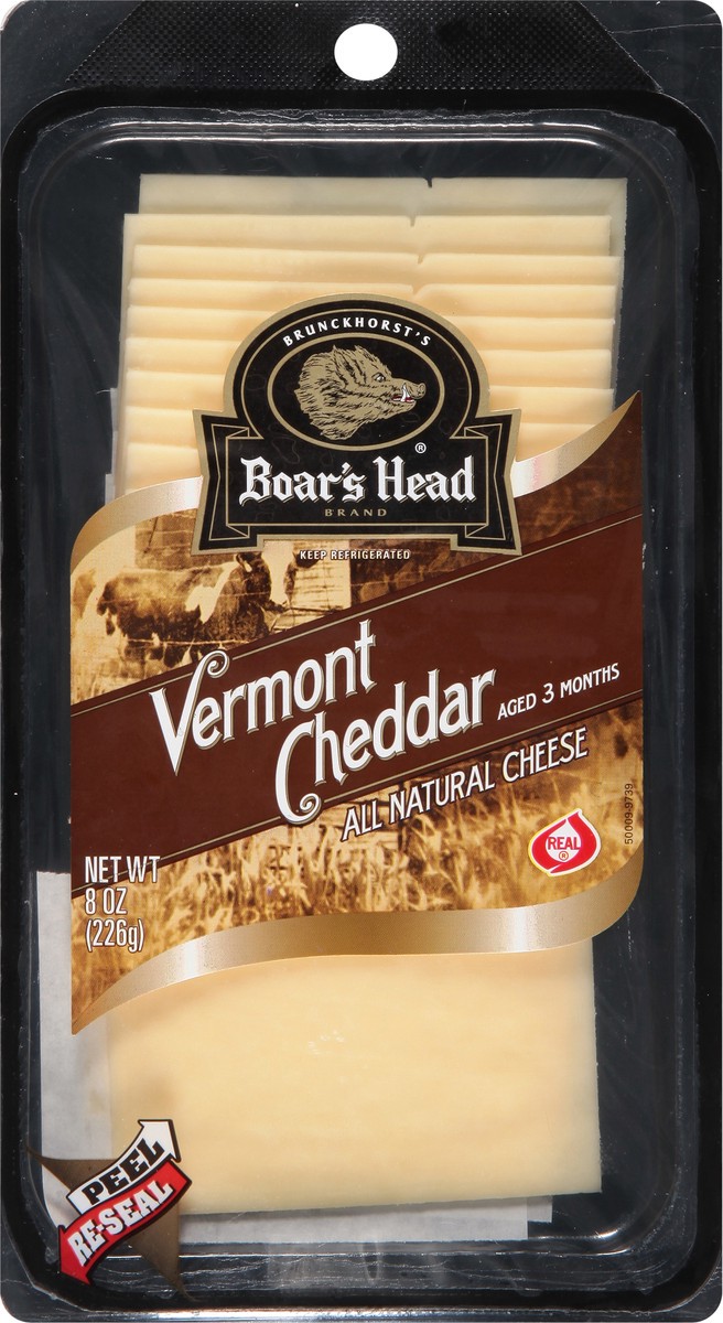 slide 9 of 13, Boar's Head Pre-sliced Vermont Cheddar Cheese, 8 oz
