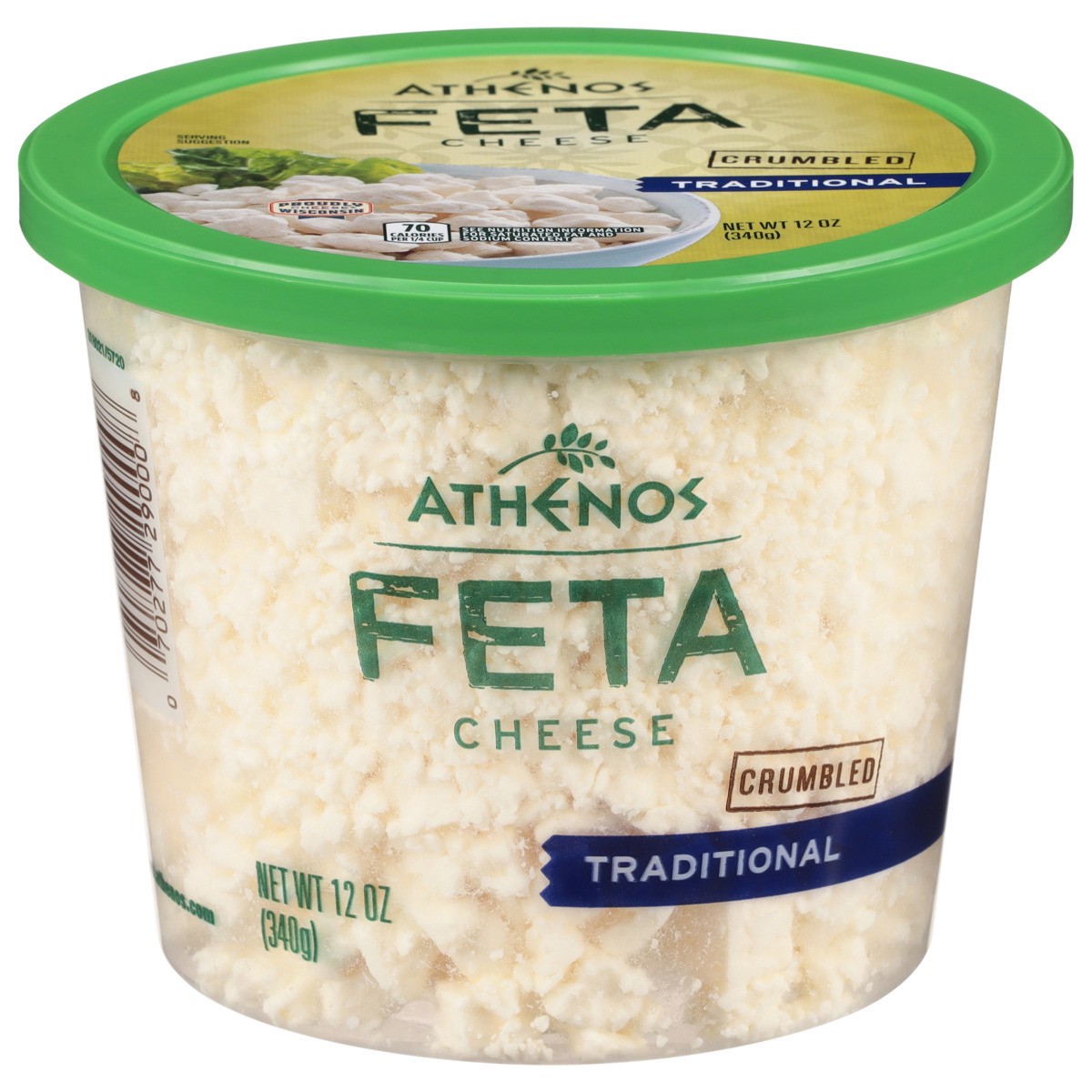 slide 1 of 9, Athenos Crumbled Traditional Feta Cheese 12 oz, 12 oz
