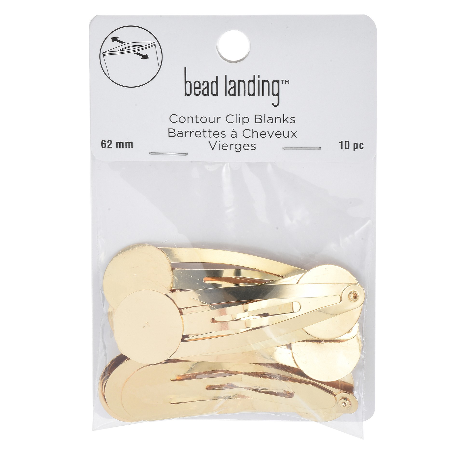 slide 3 of 3, Contour Clips With 18mm Circle Blanks, 10ct. By Bead Landing, 18mm