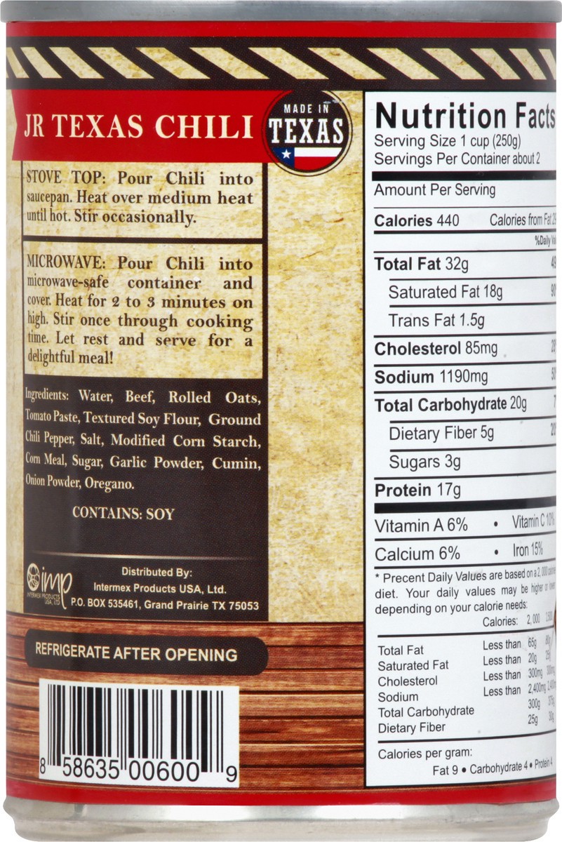 slide 6 of 13, JR Texas No Beans Chili 15 oz, 15 oz