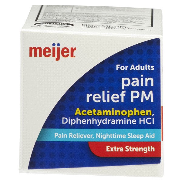 slide 16 of 29, Meijer Pain Relief PM Caplets, 50 ct