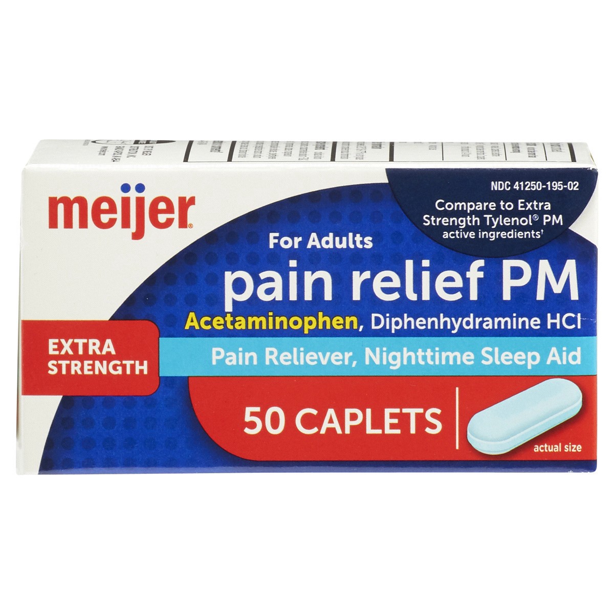 slide 1 of 29, Meijer Pain Relief PM Caplets, 50 ct