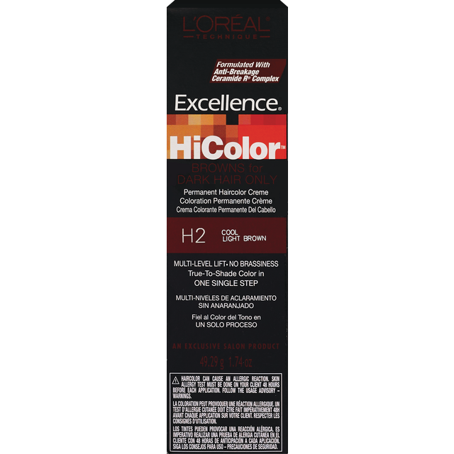 slide 1 of 1, L'Oréal L'Oreal Excellence Hicolor Creme Haircolor H2 Cool Lt Brown, 1 ct