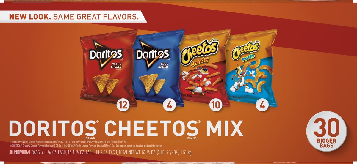 slide 4 of 11, Frito-Lay Variety Pack Doritos Cheetos Mix 30 ea, 30 ct
