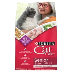 Purina Cat Chow Joint Health Senior Dry Cat Food, Essentials 7+ Immune + Joint Health Recipe - 3.15 lb. Bag