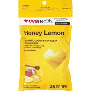 slide 1 of 1, CVS Health Sugar Free Honey Lemon Cough Drops, 36 Ct, 1 ct