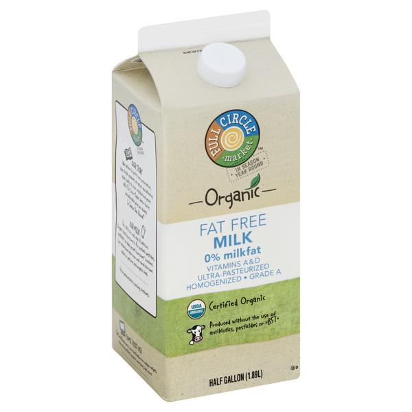 slide 1 of 6, Full Circle Market Organic Fat Free Milk, 64 fl oz