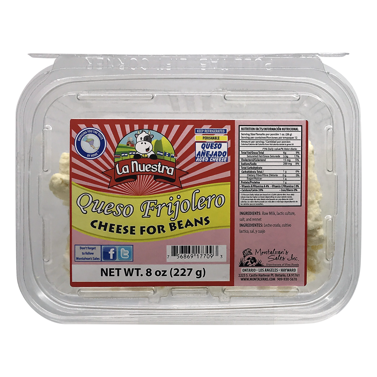 slide 1 of 1, La Nuestra Queso Frijolero, 8 oz