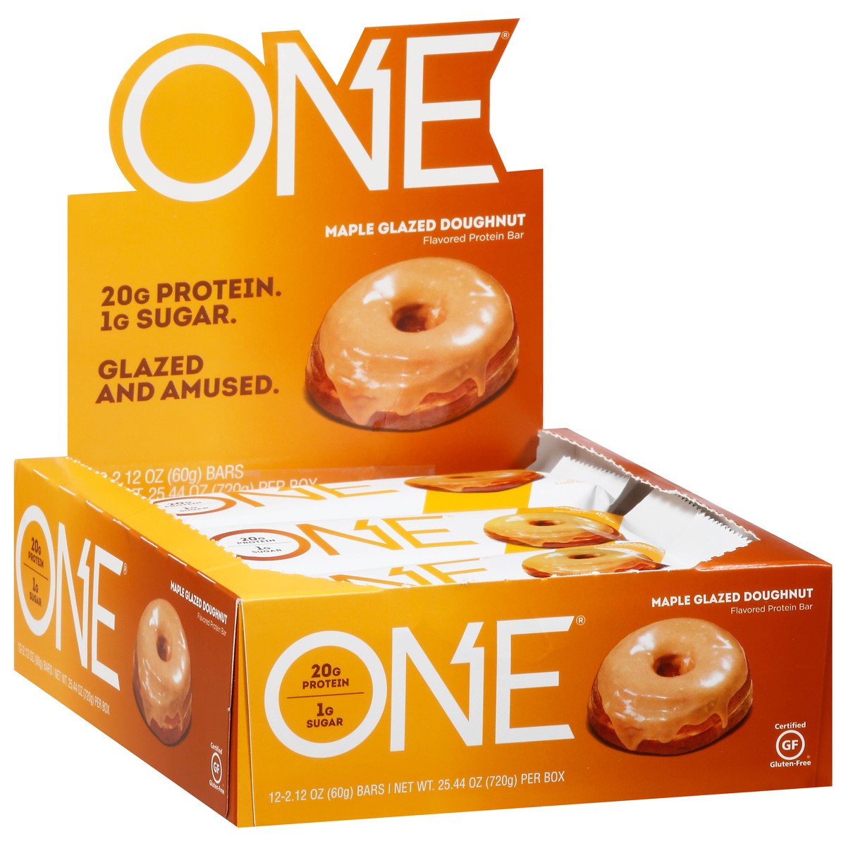 slide 1 of 10, One Maple Glazed Doughnut Flavored Protein Bar 12 - 2.12 oz Bars, 12 ct