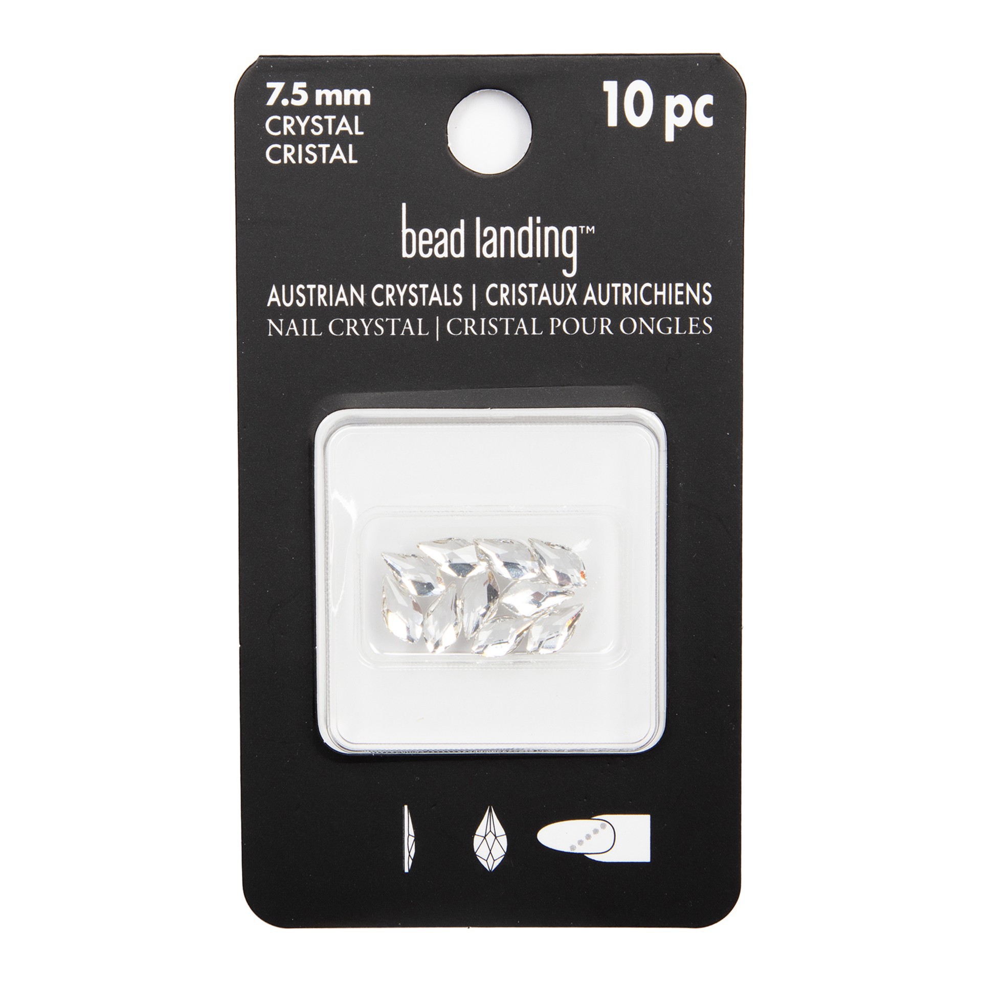 slide 4 of 4, 7.5mm Crystal Flame Glue-On Austrian Crystals By Bead Landing, 10ct., 5 mm