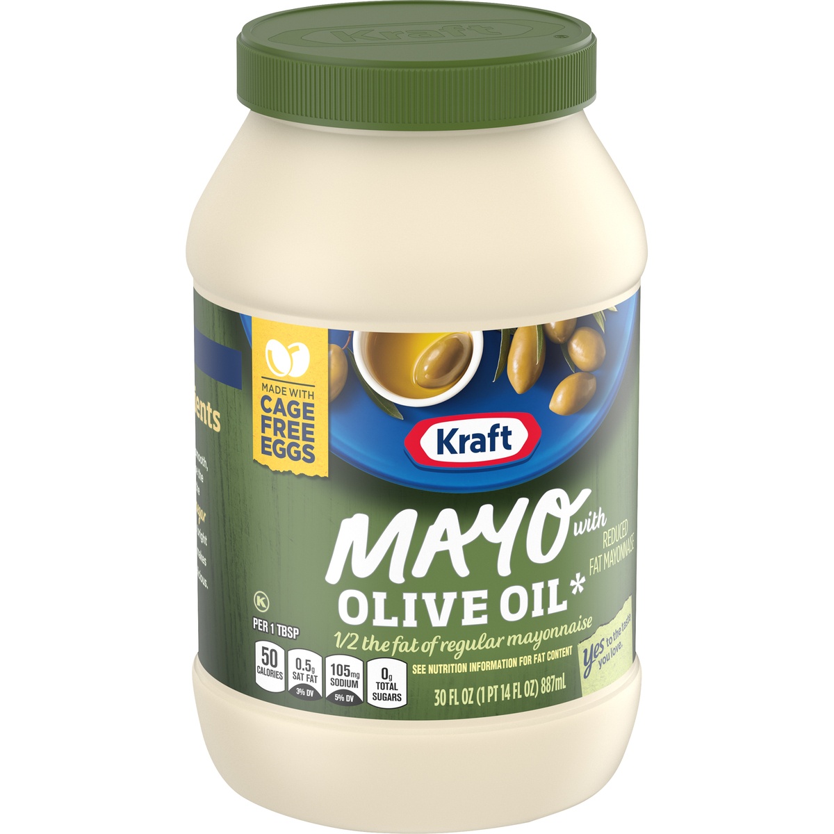 slide 10 of 11, Kraft Mayo with Olive Oil Reduced Fat Mayonnaise Jar, 30 oz