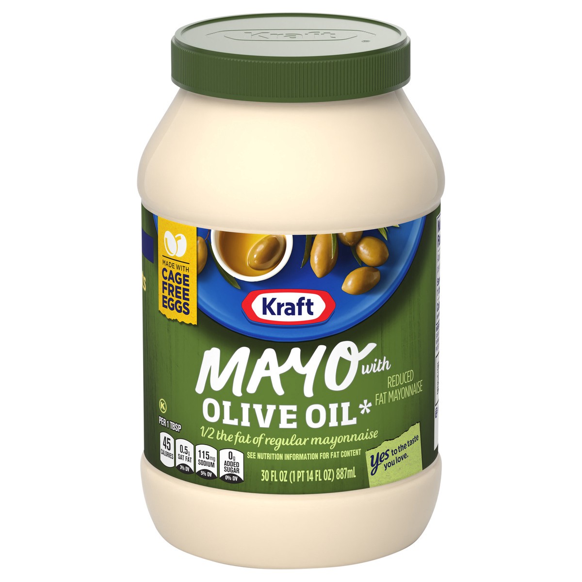 slide 1 of 5, Kraft Mayo with Olive Oil Reduced Fat Mayonnaise, 30 fl oz Jar, 30 fl oz