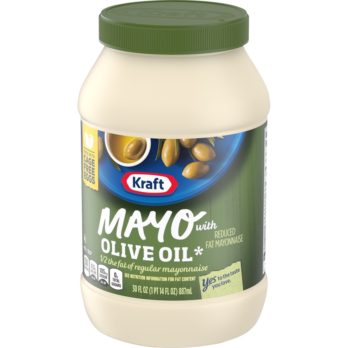 slide 2 of 11, Kraft Mayo with Olive Oil Reduced Fat Mayonnaise Jar, 30 oz