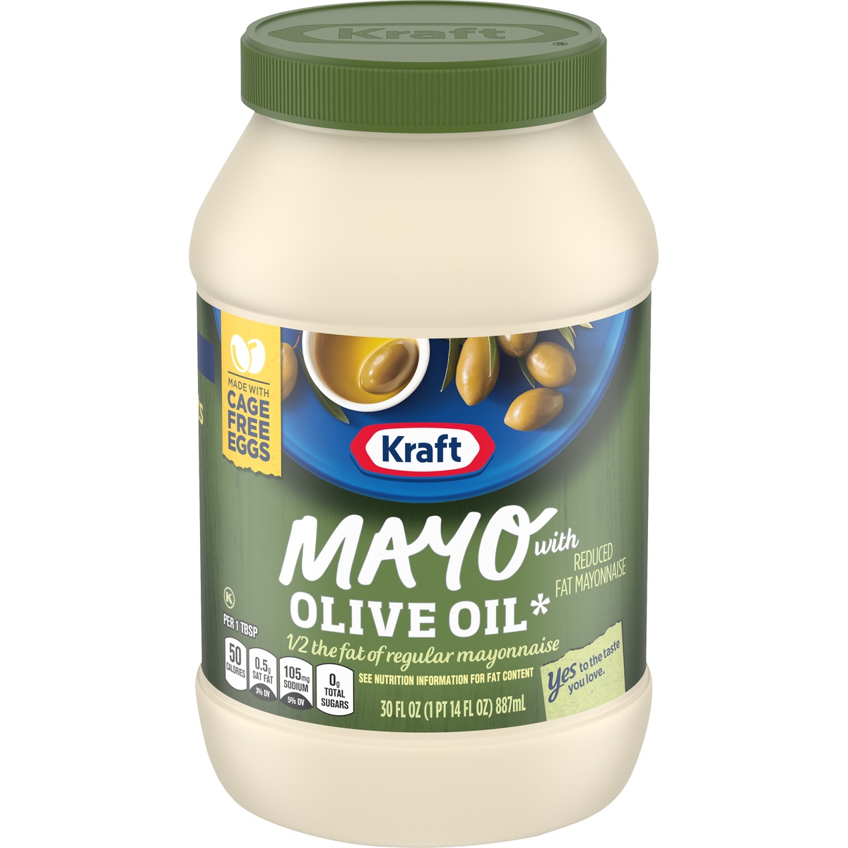 slide 1 of 11, Kraft Mayo with Olive Oil Reduced Fat Mayonnaise Jar, 30 oz