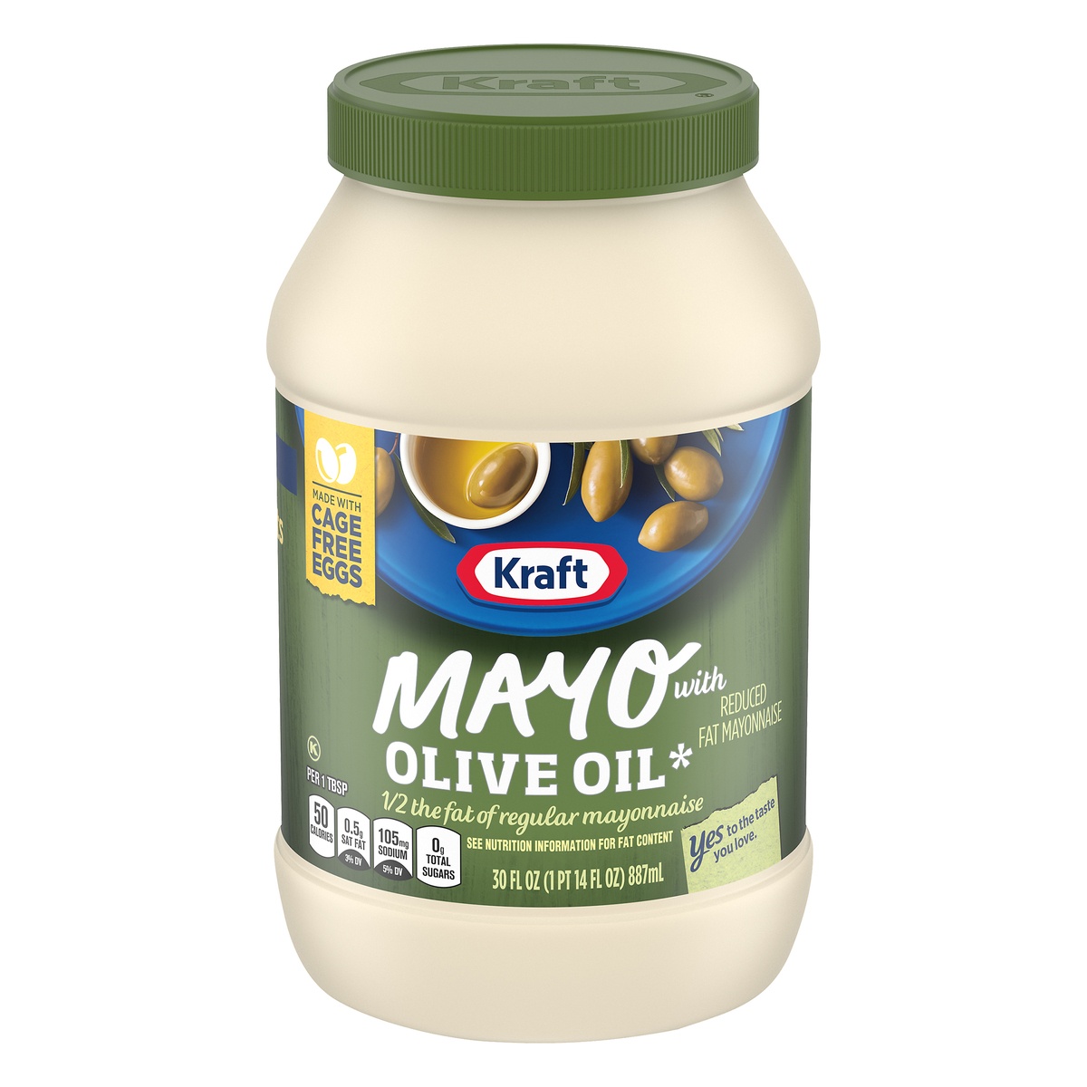 slide 9 of 11, Kraft Mayo with Olive Oil Reduced Fat Mayonnaise Jar, 30 oz