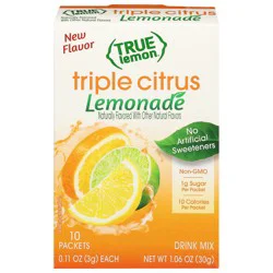 True Lemon Triple Citrus Lemonade Drink Mix 10 - 0.11 oz Packets