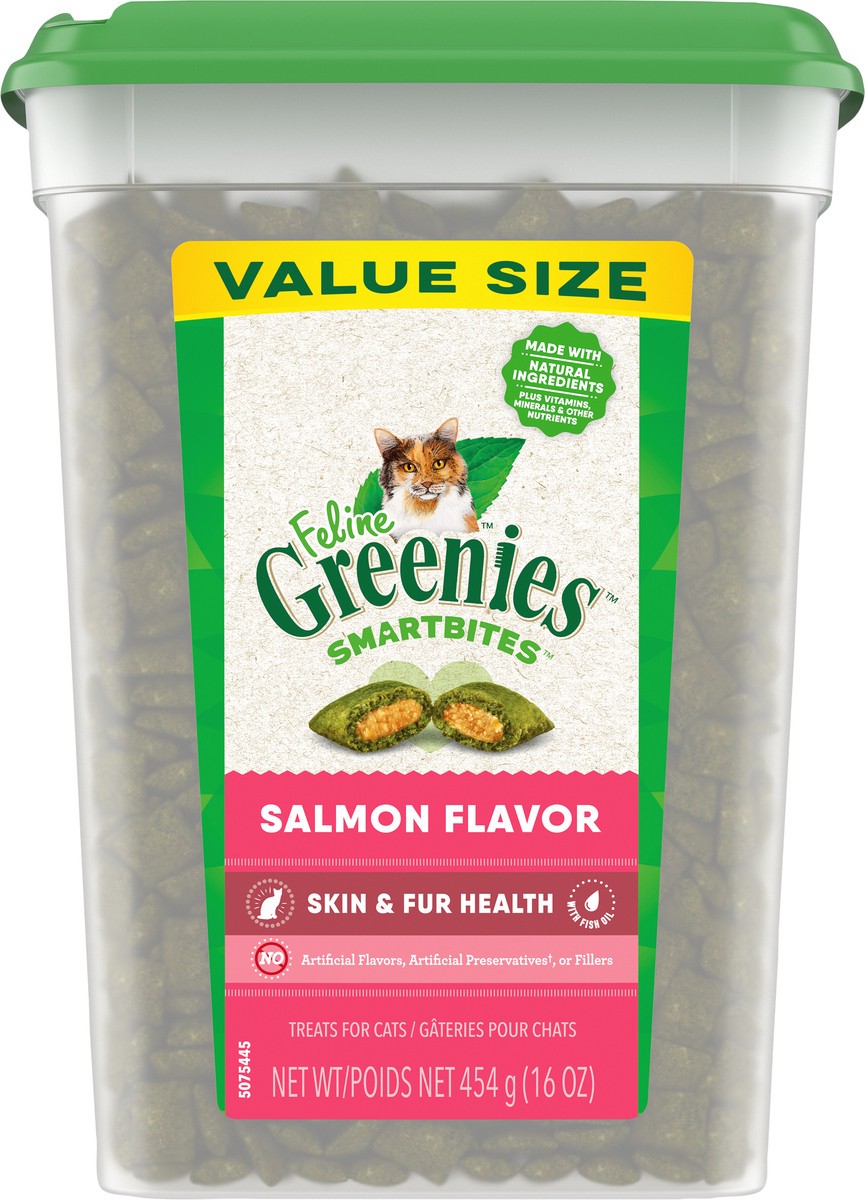 slide 3 of 9, Greenies SmartBites Premium Salmon Flavor Cat Treats Jumbo Size 16.0 oz, 16 oz