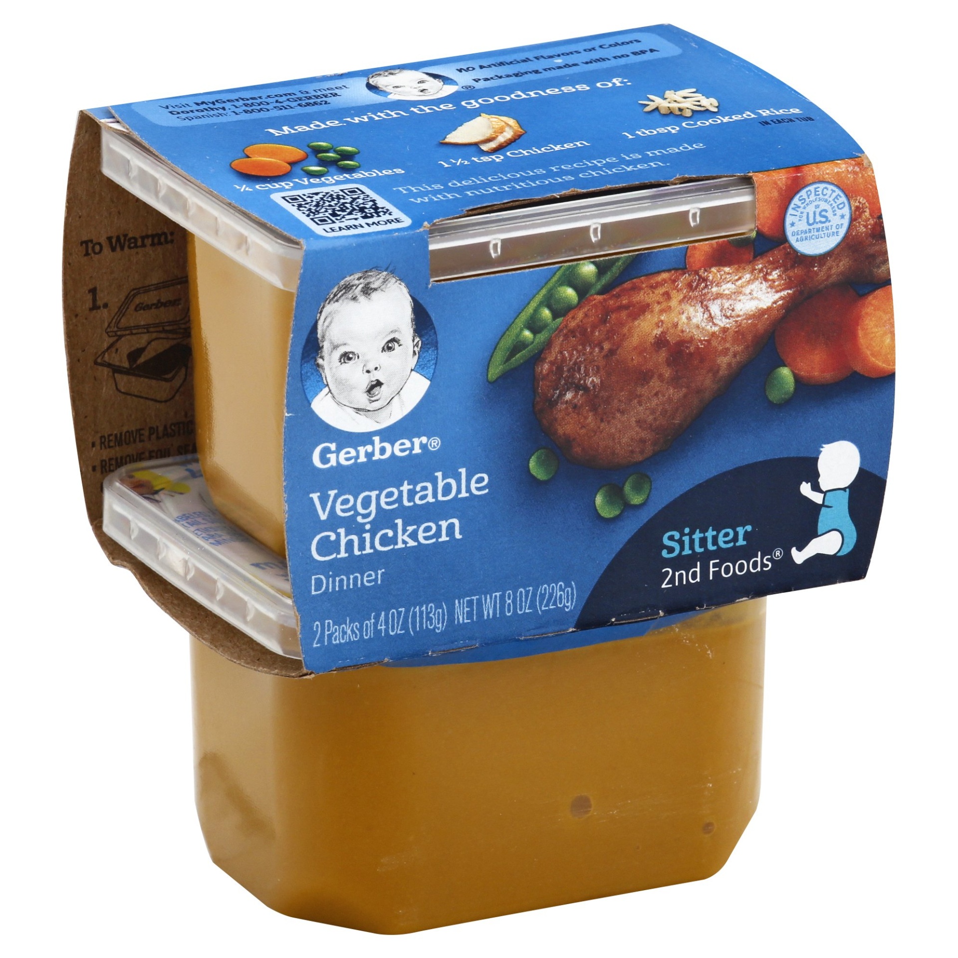 Gerber 2nd Foods, Vegetable Chicken 2 ct; 4 oz | Shipt