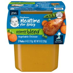 Gerber 2nd Foods Baby Foods, Vegetable Chicken Dinner, 4 oz Tubs (2 Pack)