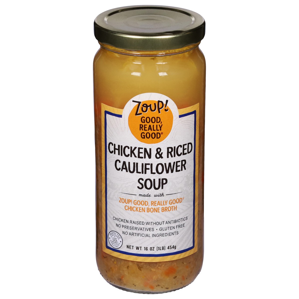 slide 1 of 9, Zoup! Chicken And Rice Cauliflower Soup, 16 oz