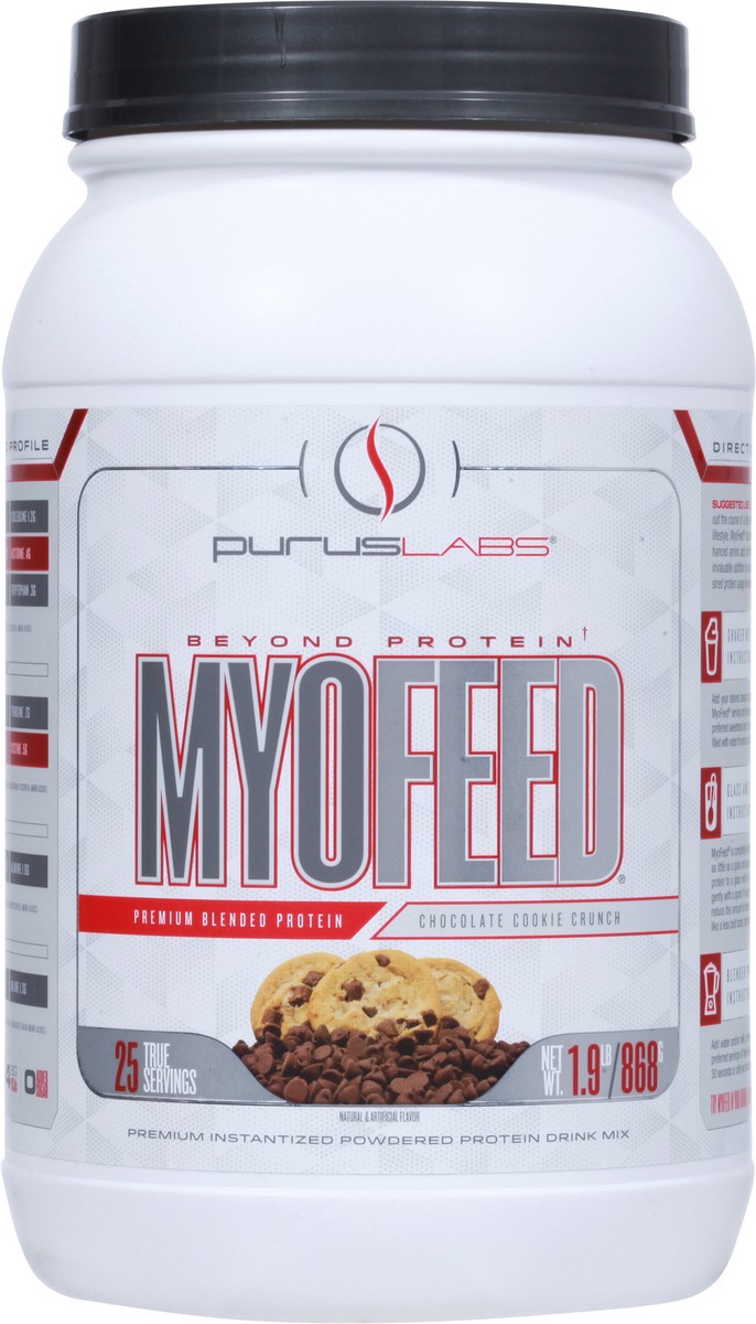 slide 12 of 13, Purus MyoFeed Premium Chocolate Cookie Crunch Blended Protein 1.9 lb, 1.9 lb