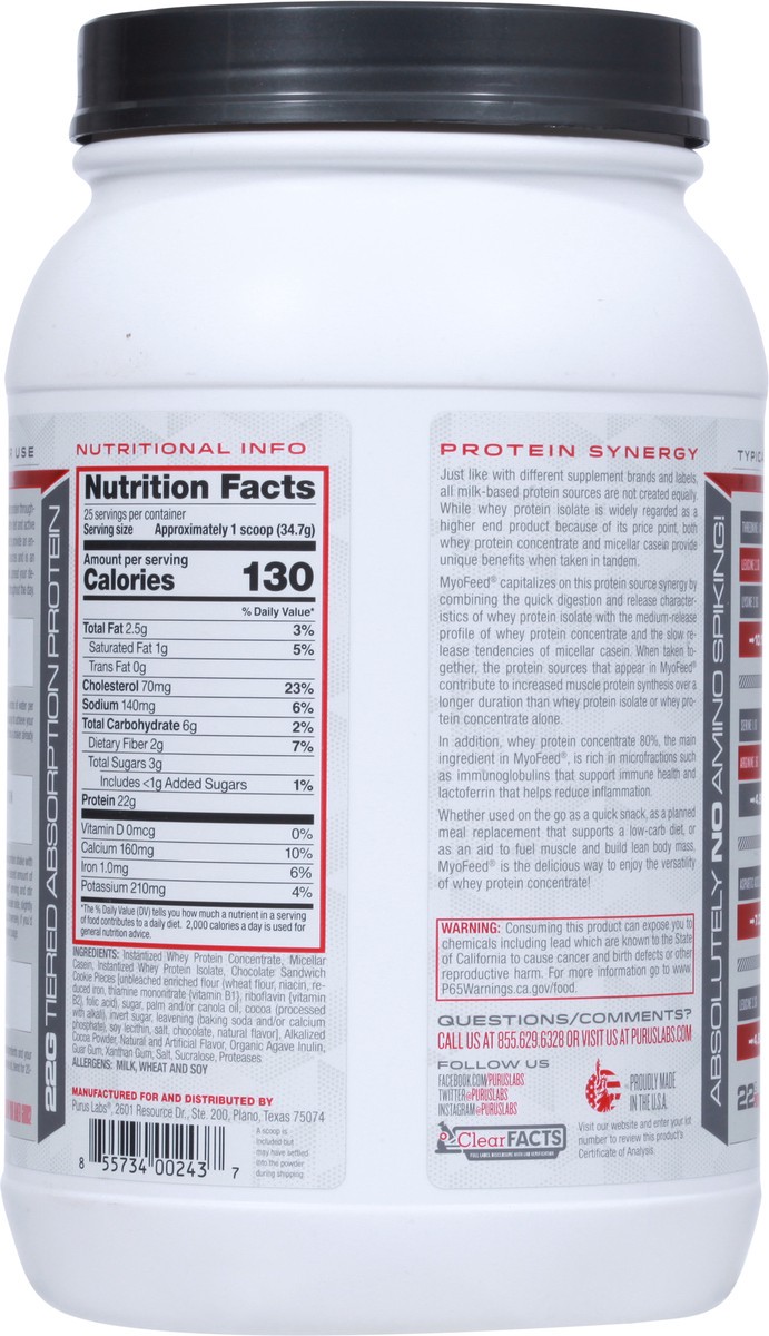 slide 6 of 13, Purus MyoFeed Premium Chocolate Cookie Crunch Blended Protein 1.9 lb, 1.9 lb