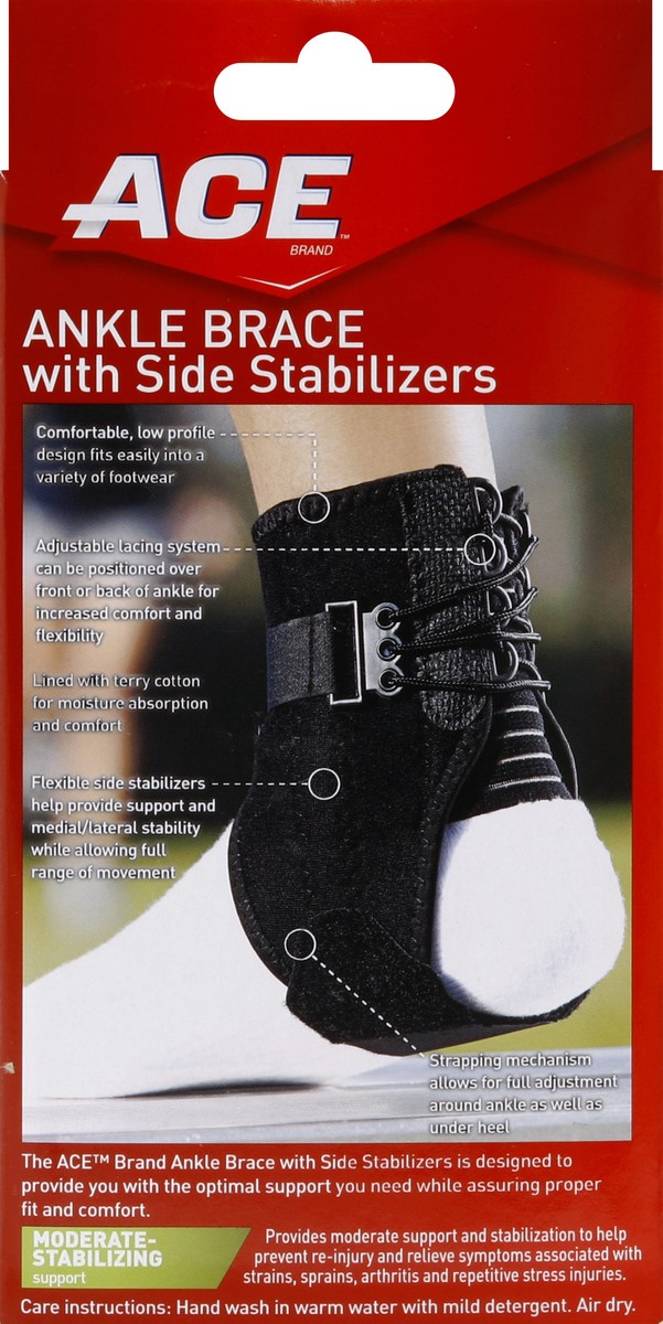 slide 5 of 5, Ace Ankle Brace with Side Stabiliity, One Size