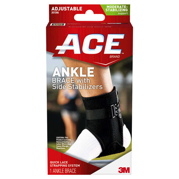 slide 1 of 5, Ace Ankle Brace with Side Stabiliity, One Size