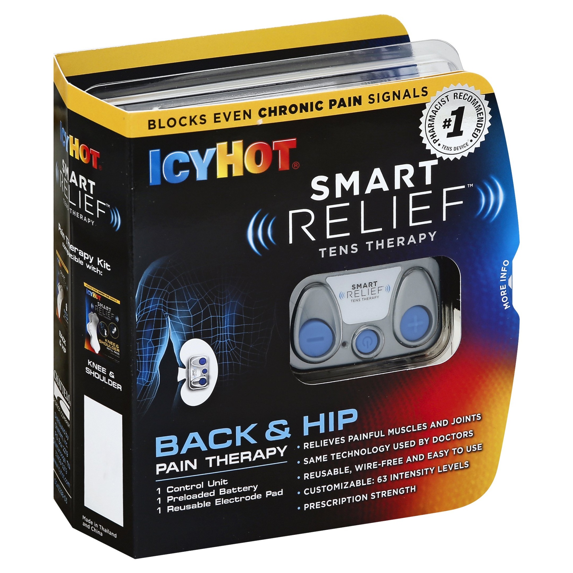 slide 1 of 3, Icy Hot Smart Relief Tens Therapy Back & Hip Pain Therapy, 2 ct