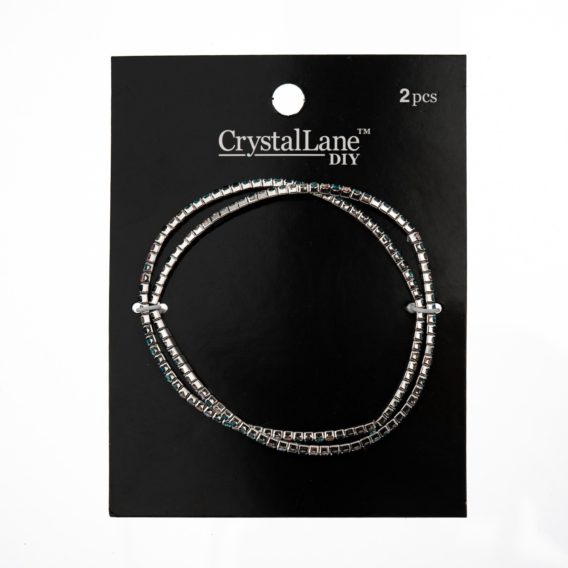 slide 3 of 3, Crystal Lane Diy Silver & Multi Blue Rhinestones Bracelets, 2ct., 2 ct