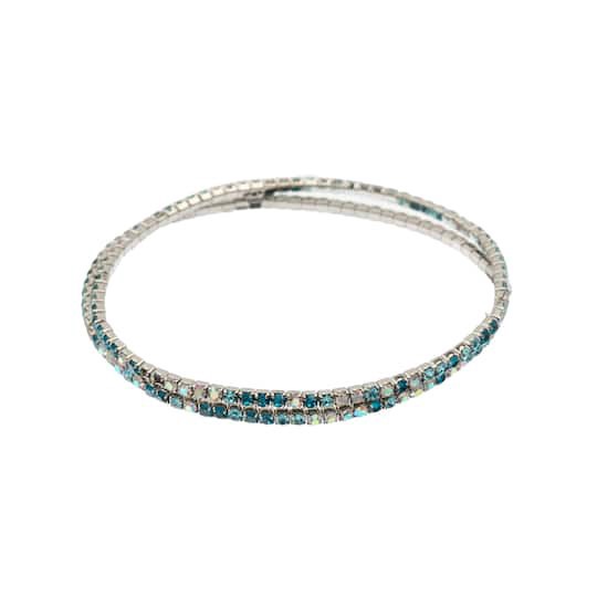 slide 1 of 3, Crystal Lane Diy Silver & Multi Blue Rhinestones Bracelets, 2ct., 2 ct