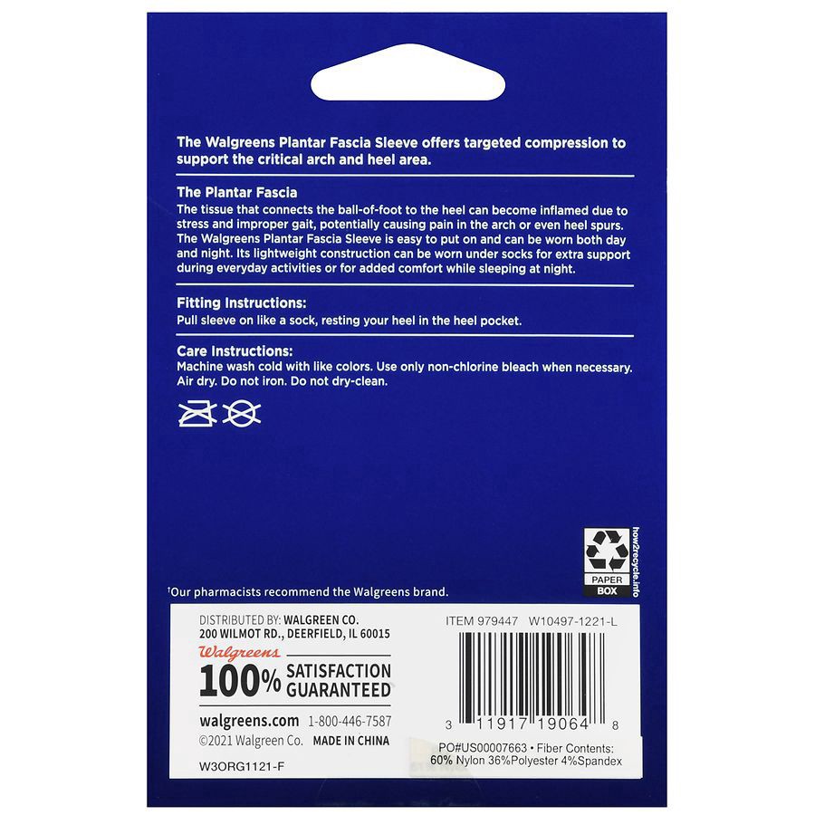 slide 5 of 5, Walgreens Plantar Fascia Sleeves Small/Medium, 2 ct