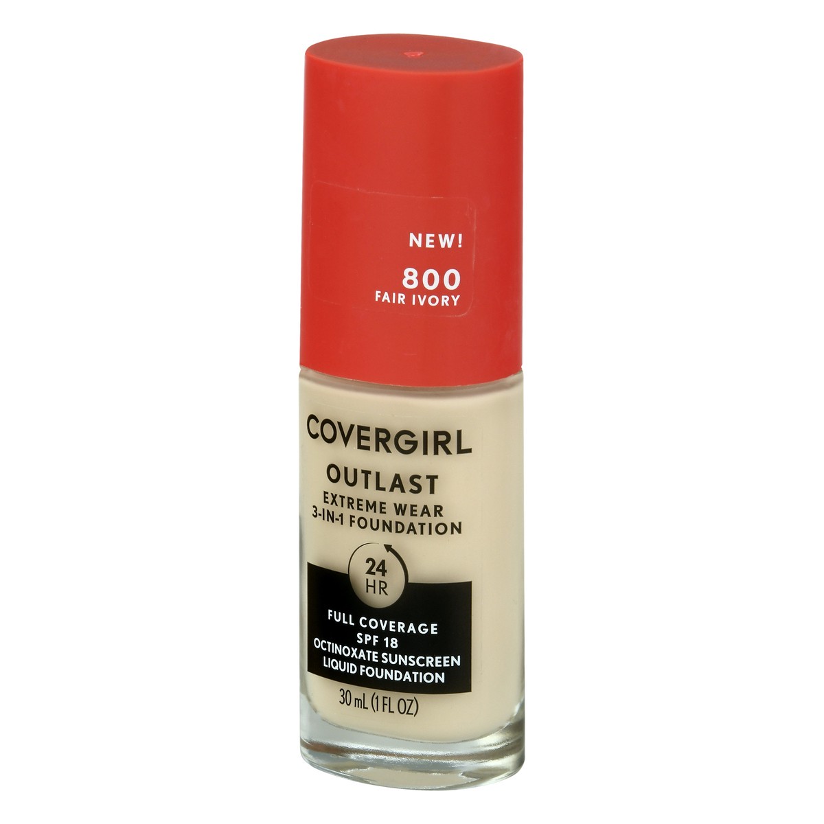 slide 2 of 12, Covergirl Outlast SPF 18 Fair Ivory 800 3-in-1 Liquid Foundation 30 ml, 30 ml