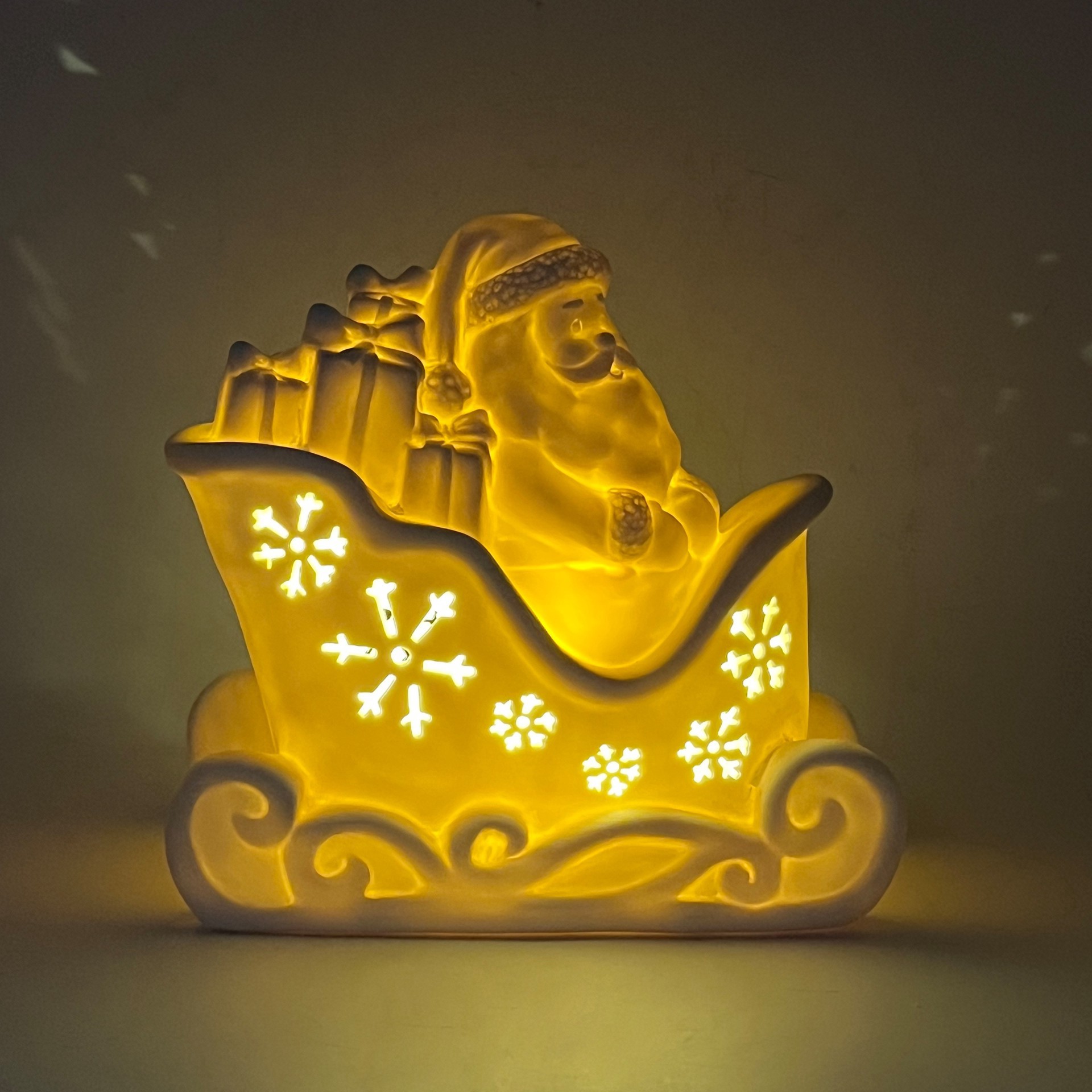 slide 4 of 8, 7.5" Led Diy Ceramic Santa's Sleigh Decor By Make Market, 7.5 in x 4 in x 6.9 in