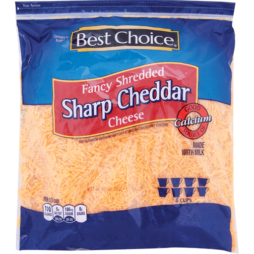 slide 1 of 1, Best Choice Sharp Cheddar Shredded Cheese, 32 oz