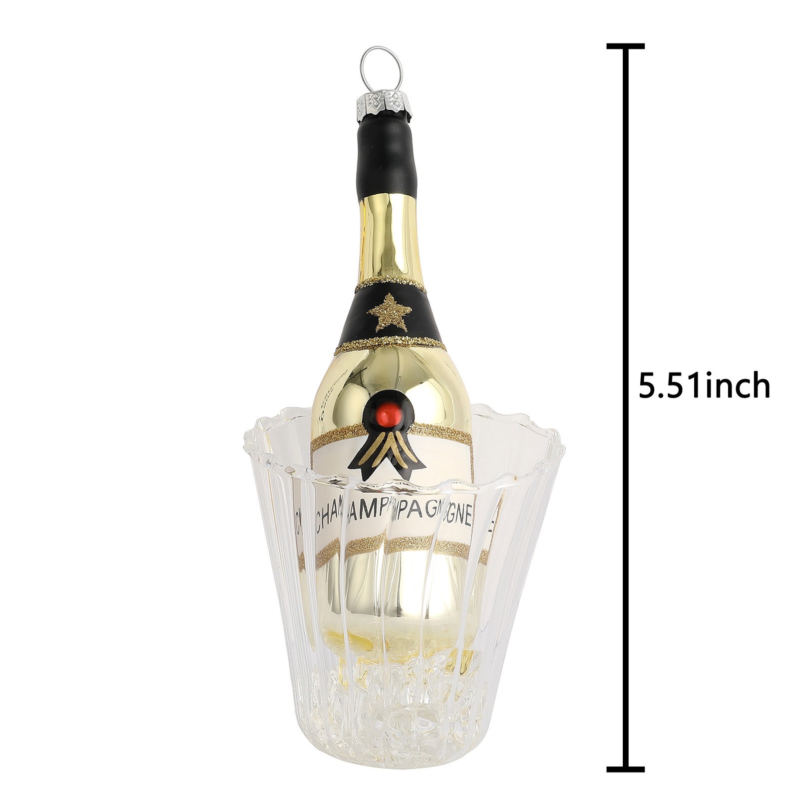 slide 3 of 3, 5.5" Bucket Of Champagne Glass Ornament By Ashland, 5.5 in