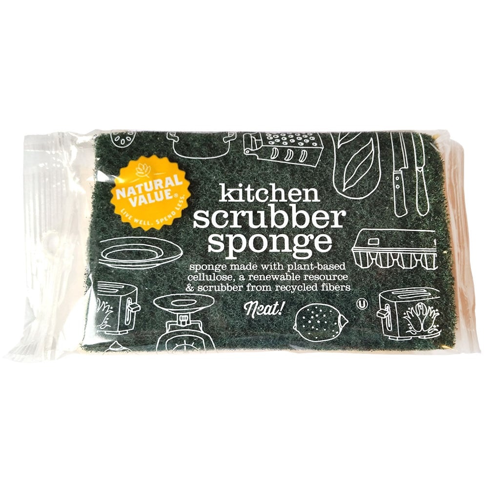 slide 1 of 1, Natural Value Kitchen Scrubber Sponge, 1 ct