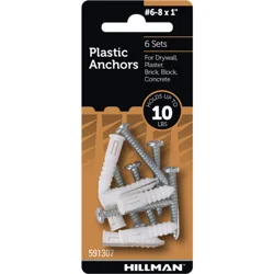 Hillman Sharkie Anchor with Screw #8-14, 4-Pack
