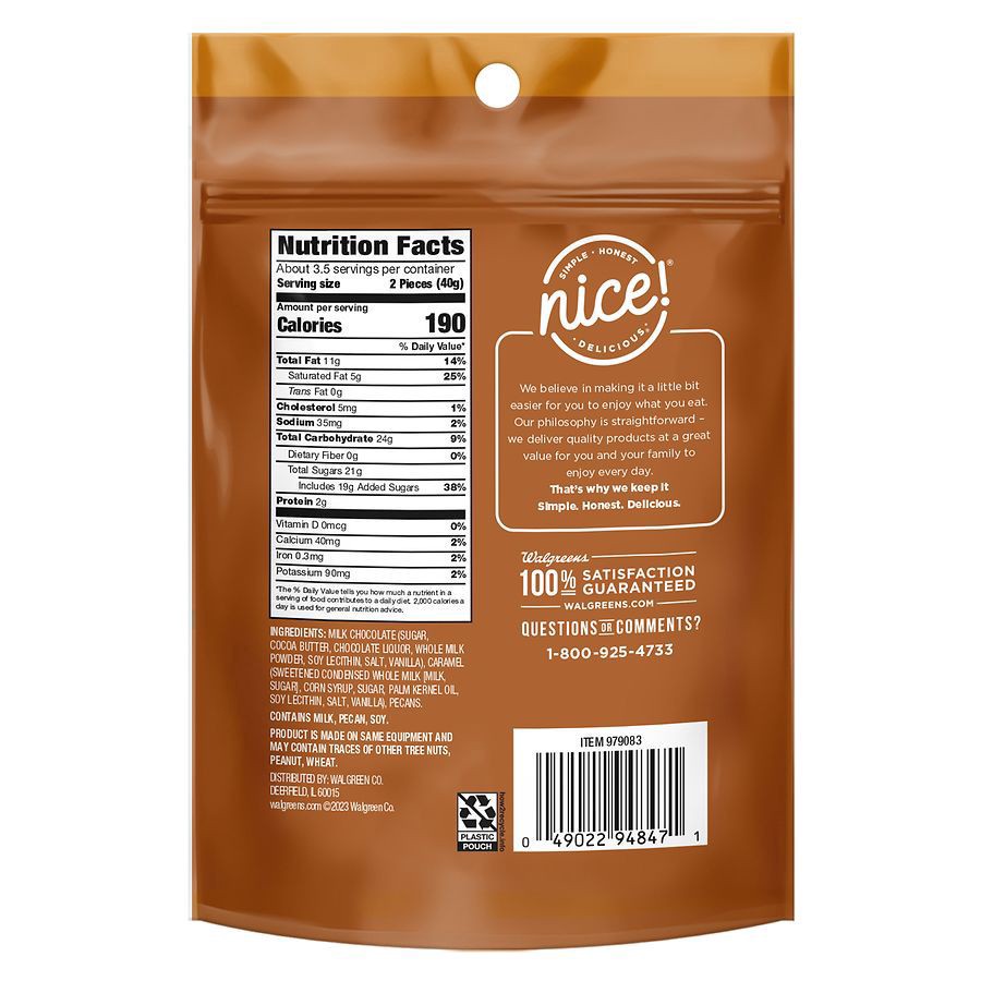 slide 2 of 5, Nice! Caramel Pecan Clusters Milk Chocolate, 5 oz