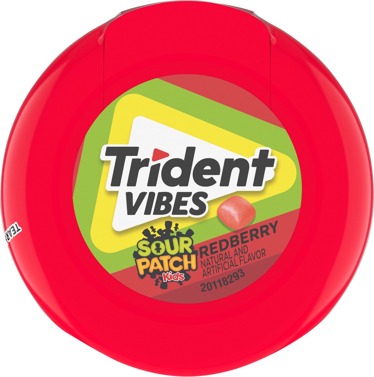 slide 2 of 9, Trident Vibes SOUR PATCH KIDS Redberry Sugar Free Gum, 40 Piece Bottle, 3.25 oz
