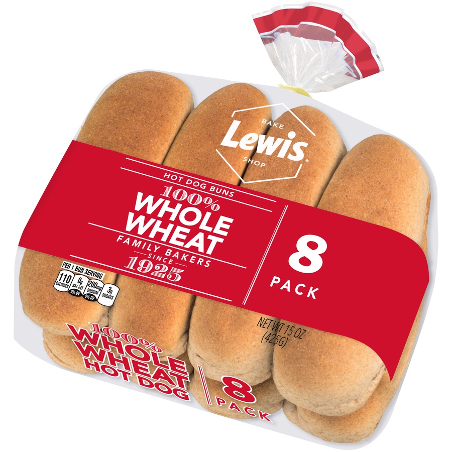 slide 3 of 8, Lewis Whole Wheat Hot Dog Buns, 14 oz